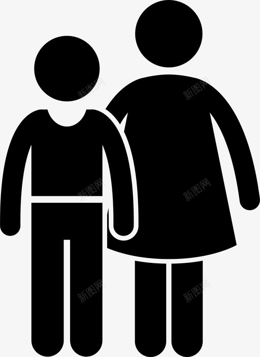 母亲和未成年的儿子孩子妈妈图标svg_新图网 https://ixintu.com 妈妈 孩子 母亲和儿子 母亲和未成年的儿子 青少年