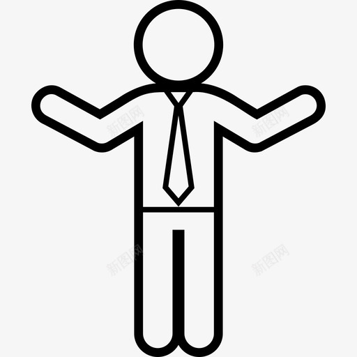 张开双臂商人站立图标svg_新图网 https://ixintu.com 商人 展开双臂 张开双臂 站立