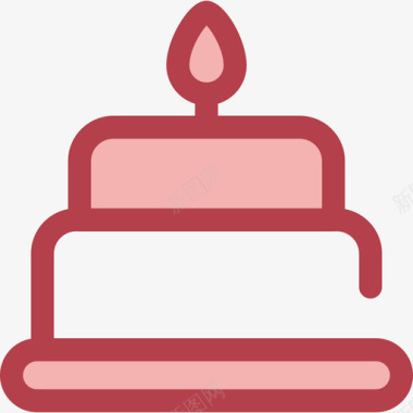 生日蛋糕生日派对5红色图标图标