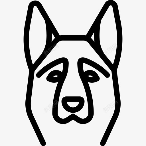 德国牧羊犬犬种头直系图标svg_新图网 https://ixintu.com 德国牧羊犬 犬种头 直系