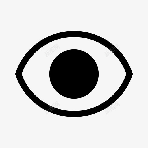 显示眼睛视图图标svg_新图网 https://ixintu.com 可见 基本图标集 显示 监视 眼睛 视图
