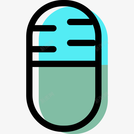 药丸医疗元素套装颜色图标svg_新图网 https://ixintu.com 医疗元素套装 药丸 颜色