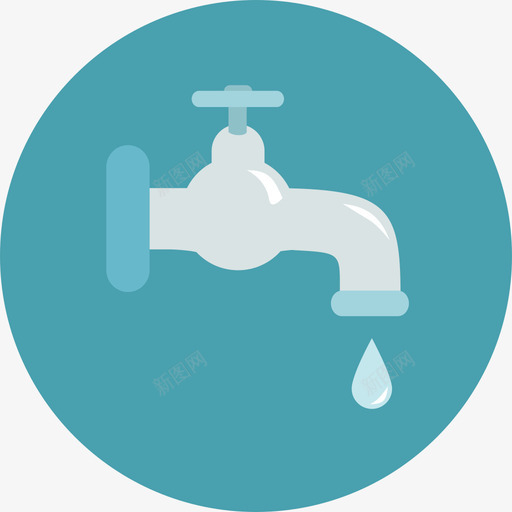 水龙头生态3圆形平面图标svg_新图网 https://ixintu.com 圆形平面 水龙头 生态3