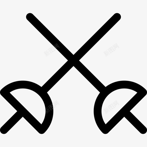 击剑运动器材直线图标svg_新图网 https://ixintu.com 击剑 直线 运动器材