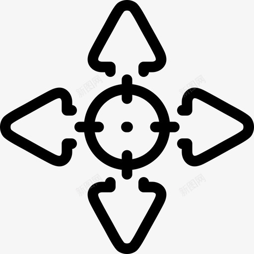 方向箭头地图图钉和导航线性图标svg_新图网 https://ixintu.com 地图图钉和导航 方向箭头 线性