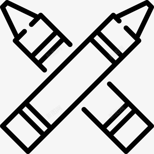 蜡笔高中套装直线型图标svg_新图网 https://ixintu.com 直线型 蜡笔 高中套装