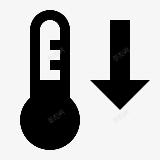 温度下降灯泡设备图标svg_新图网 https://ixintu.com 天气固态图标设置 水银 温度下降 温度计 灯泡 设备