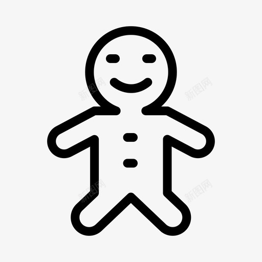 饼干洋娃娃姜饼人图标svg_新图网 https://ixintu.com 圣诞节 姜饼人 洋娃娃 甜食 饼干