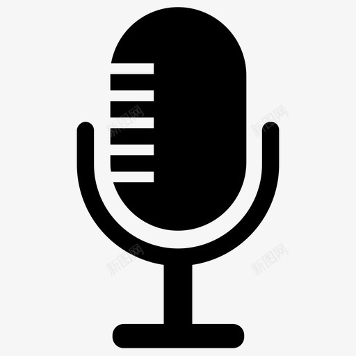 麦克风音频设备录音图标svg_新图网 https://ixintu.com 乐器字形图标 人声 录音 音频设备 麦克风