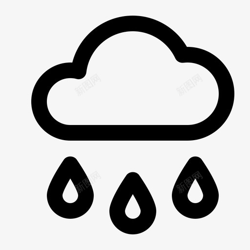 阵雨阴天雨图标svg_新图网 https://ixintu.com 天气线图标集 暴雨 阴天 阵雨 雨
