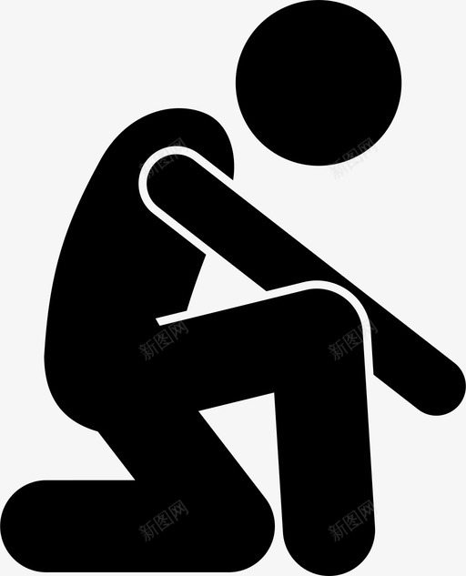 蹲下跪下人图标svg_新图网 https://ixintu.com 人 人动作姿势和姿势 跪下 蹲 蹲下