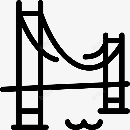 金门大桥5处直线图标svg_新图网 https://ixintu.com 5处 直线 金门大桥
