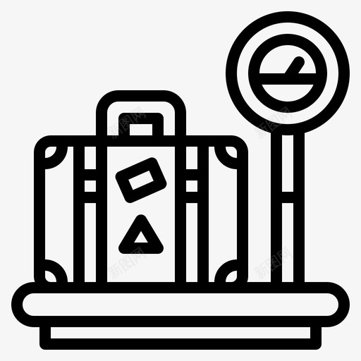 称重行李测量图标svg_新图网 https://ixintu.com 机场轮廓 测量 称重 行李