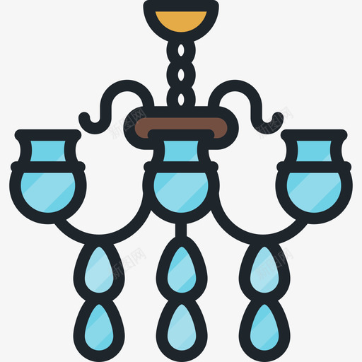 吊灯酒店服务3线性颜色图标svg_新图网 https://ixintu.com 吊灯 线性颜色 酒店服务3