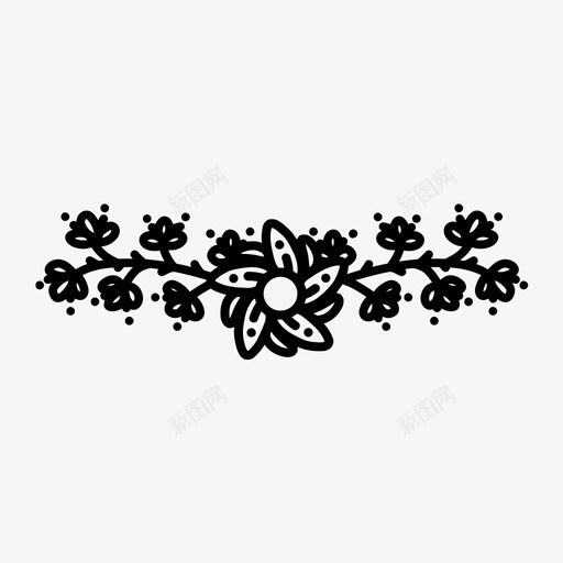 花月桂分隔器花图标svg_新图网 https://ixintu.com 分隔器 叶子 手绘花月桂 花 花园 花月桂