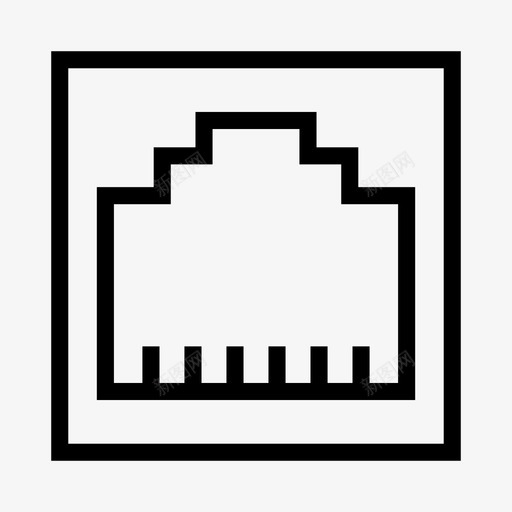 以太网连接lan图标svg_新图网 https://ixintu.com lan usb 以太网 端口 网络共享线路 连接