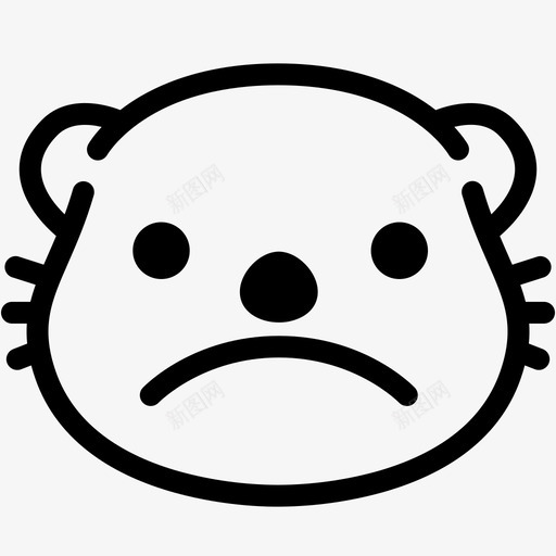 悲伤表情情绪图标svg_新图网 https://ixintu.com 悲伤 情绪 感觉 水獭 水獭表情线 表情
