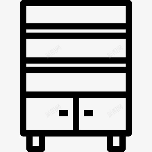 书架家具和家居用品直线型图标svg_新图网 https://ixintu.com 书架 家具和家居用品 直线型