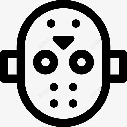 曲棍球面具万圣节11直线型图标svg_新图网 https://ixintu.com 万圣节11 曲棍球面具 直线型