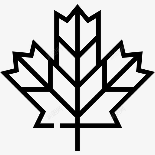 枫叶秋季6线形图标svg_新图网 https://ixintu.com 枫叶 秋季6 线形