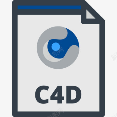 C4d文件类型2线性颜色图标图标