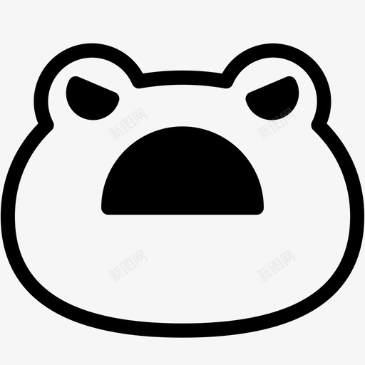 愤怒表情情绪图标svg_新图网 https://ixintu.com 情绪 感觉 愤怒 表情 青蛙 青蛙表情线