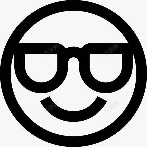 酷表情符号6线性图标svg_新图网 https://ixintu.com 线性 表情符号6 酷