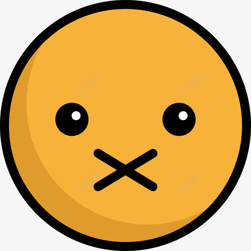 静音表情3线性颜色图标svg_新图网 https://ixintu.com 线性颜色 表情3 静音