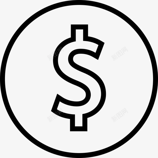 硬币商业和金融图标集细线svg_新图网 https://ixintu.com 商业和金融图标集 硬币 细线