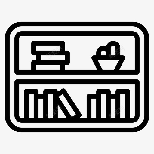 书架家具书堆图标svg_新图网 https://ixintu.com 书堆 书架 家具