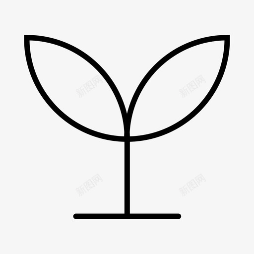芽草叶图标svg_新图网 https://ixintu.com 农业 农业园艺 叶 自然 芽 草