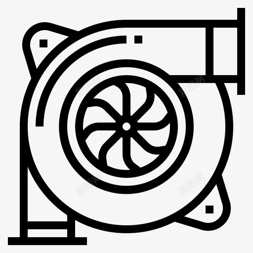 涡轮汽车发动机图标svg_新图网 https://ixintu.com 发动机 汽车 汽车维修001 涡轮