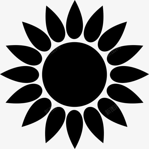 花太阳向日葵图标svg_新图网 https://ixintu.com 向日葵 太阳 花