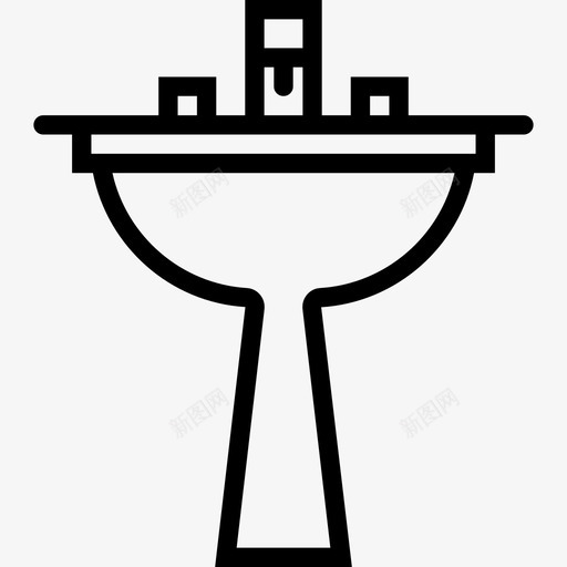 水槽家用线性图标svg_新图网 https://ixintu.com 家用 水槽 线性
