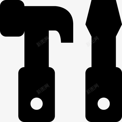 锤子和螺丝刀一字工具图标svg_新图网 https://ixintu.com 一字 小黑 工具 锤子和螺丝刀