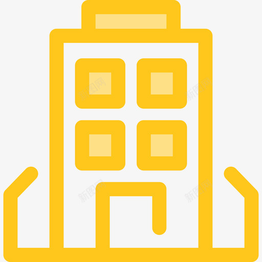 大楼员工组织3黄色图标svg_新图网 https://ixintu.com 员工组织3 大楼 黄色