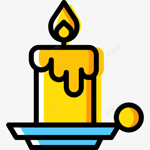 蜡烛冬天黄色图标svg_新图网 https://ixintu.com 冬天 蜡烛 黄色