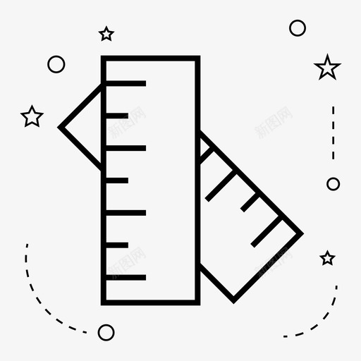 形尺子图标svg_新图网 https://ixintu.com 图形 学校 尺子 工具 设计