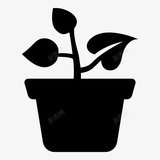 盆栽苗木生态图标svg_新图网 https://ixintu.com 生态 盆栽 苗木