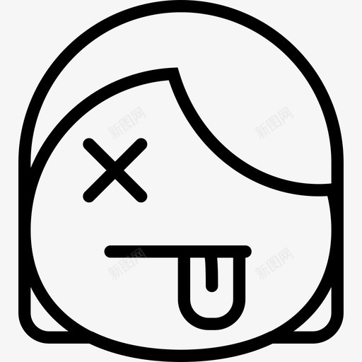 死亡表情符号收集线性图标svg_新图网 https://ixintu.com 死亡 线性 表情符号收集