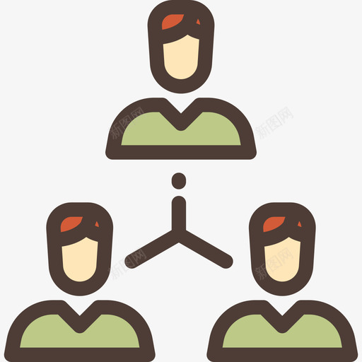 团队合作企业管理线条色彩图标svg_新图网 https://ixintu.com 企业管理 团队合作 线条色彩