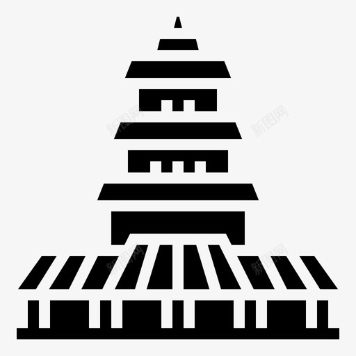 宝塔建筑瓷器图标svg_新图网 https://ixintu.com 中国符号雕文 宝塔 建筑 瓷器 野 鹅