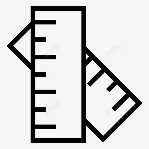 形尺子图标svg_新图网 https://ixintu.com 图形 学校2 尺子 工具 设计