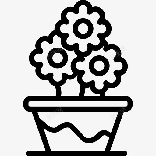 花花园3线形图标svg_新图网 https://ixintu.com 线形 花 花园3