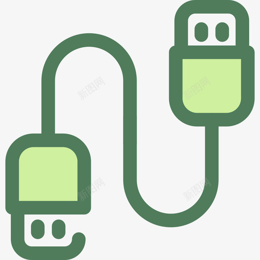 Usb电缆designtools11verde图标svg_新图网 https://ixintu.com Usb电缆 designtools11 verde
