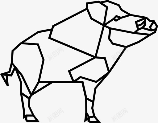 野猪几何猪图标svg_新图网 https://ixintu.com 几何 几何动物2 哺乳动物 猪 猪肉 野猪
