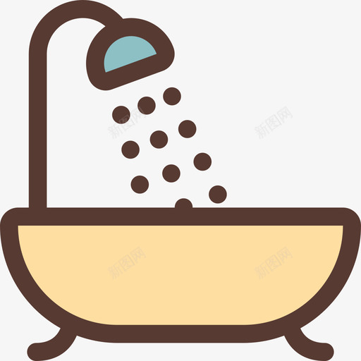 浴缸spa图标颜色svg_新图网 https://ixintu.com spa图标 浴缸 颜色