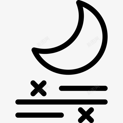 雾天气图标2线性svg_新图网 https://ixintu.com 天气图标2 线性 雾