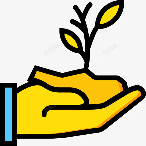 芽苗菜农业3黄色图标svg_新图网 https://ixintu.com 农业3 芽苗菜 黄色