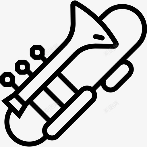 长号音乐集2线性图标svg_新图网 https://ixintu.com 线性 长号 音乐集2